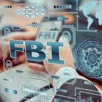 FBI surrounded by digital security and technology graphics