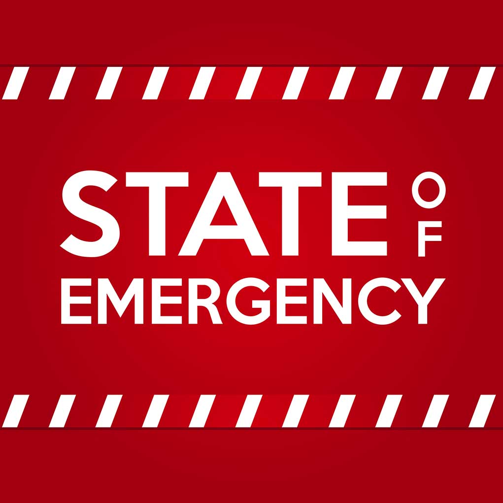 1680535873 featured image STATE OF EMERGENCY in bold white text on red background