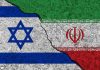 Children SLAUGHTERED — 46 Dead Overnight Israeli and Iranian flags divided by a cracked line.