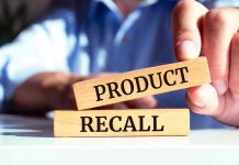 Wooden blocks with Product Recall text.