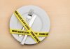 Restaurant Fork BAN Ignite Customer Fury A plate with a fork and knife wrapped in yellow crime scene tape