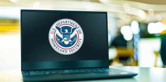 ICE Judge PURGE – Justice GRINDS TO HALT Laptop displaying U.S. Department of Homeland Security logo.