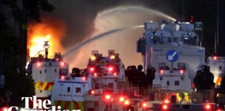 Police FIRE Water Cannons On Belfast Protestors! Belfast protests: police use water cannons against rioters in Northern Ireland