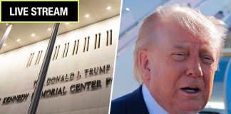 Disgusting Chants Ring Out As Trumps Name REMOVED! LIVE: See Donald Trump's name come off the Kennedy Center as it happens