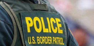 Illegal Alien Brothers Commit Horrific Murder! Police U.S. Border Patrol uniform close-up.