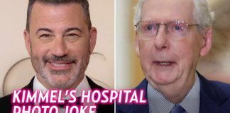 Kimmel Makes SICKENING McConnell Joke During Monologue Jimmy Kimmel Pokes Fun at Mitch McConnell’s New Hospital Photo Amid Concerns Over Senator’s Health