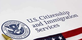 28 Illegal Migrants BAIL OUT Van After Crash U.S. Citizenship and Immigration Services document with American flag
