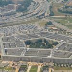 The Pentagon seen from above with surrounding highways and parking lots