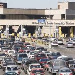 Border inspection station with heavy vehicle traffic