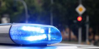 Dem Candidate ARRESTED – Cuffed In Patrol Car Police car blue siren light flashing