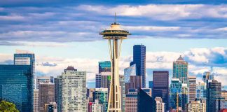 Space Needle against a dense Seattle skyline