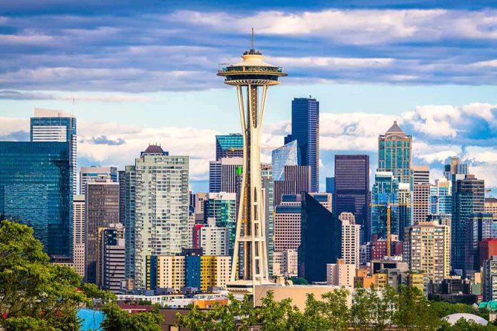 Space Needle against a dense Seattle skyline