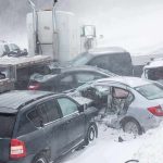 MASSIVE 100-Car Pileup — Major Highway Collision Multi-vehicle pileup on snowy highway