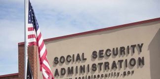 Social Security Administration building with American flag
