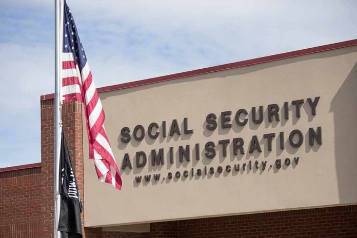 Social Security Administration building with American flag