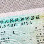 Chinese visa document close-up