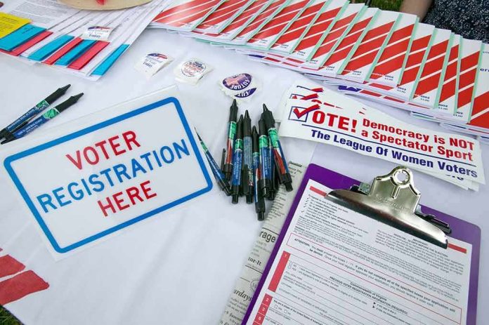shutterstock_177445370-2 Voter registration table with forms, pens, and informational materials