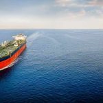 Oil tanker sailing on calm open sea