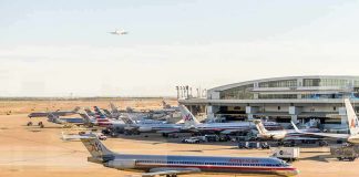 American Airlines jets at an airport terminal