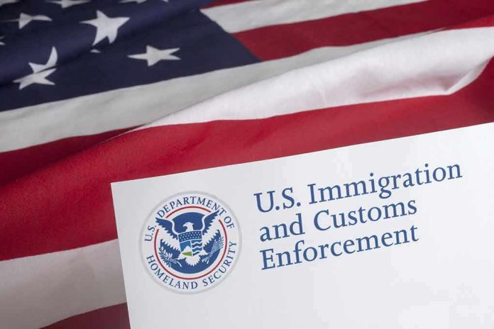 U.S. flag with government document and seal