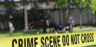 Central Park Murder Shocks Morning Crowd crime scene tape cordoning off a grassy area