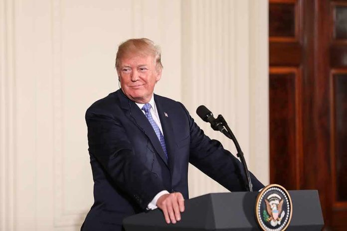 shutterstock_1082158661 man at podium with presidential seal