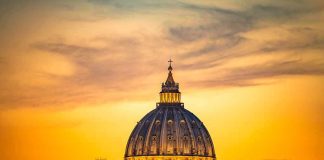 Pentagon Livestream Plan Ignites Vatican Fury St. Peter's Basilica dome at sunset