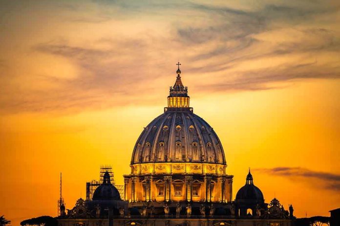 St. Peter's Basilica dome at sunset