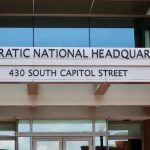 DNC Sues Trump Alleging Illegal Propaganda Campaign Entrance to Democratic National Headquarters building