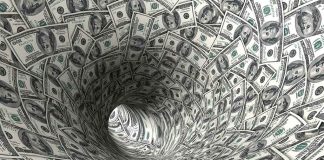 Tunnel of one hundred dollar bills.