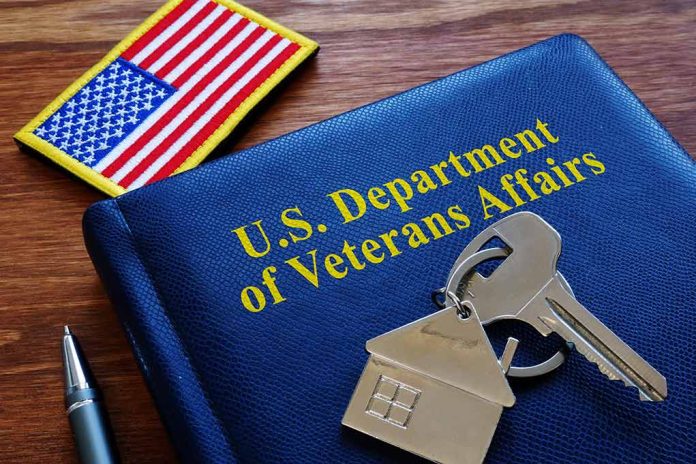 U.S. Department of Veterans Affairs book, keys, flag