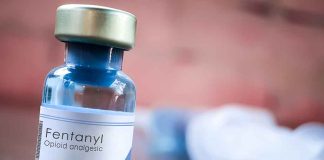 Fentanyl vial labeled as opioid analgesic