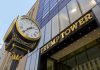 Clock in front of Trump Tower building entrance