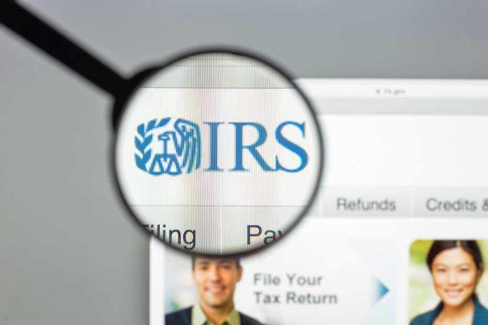 696480121 Magnifying glass over IRS website