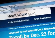 Screenshot of the HealthCare website with enrollment information