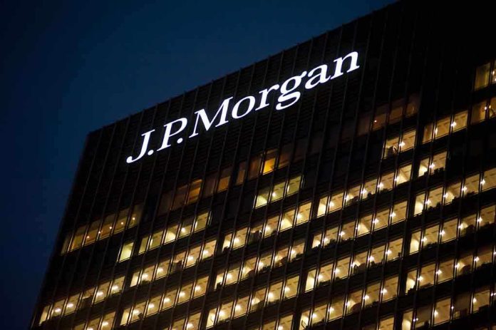 shutterstock_160975910.jpg Illuminated J.P. Morgan building at night with visible office windows